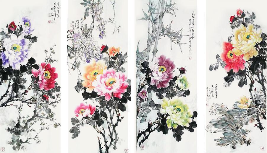 青年才俊王润之牡丹画