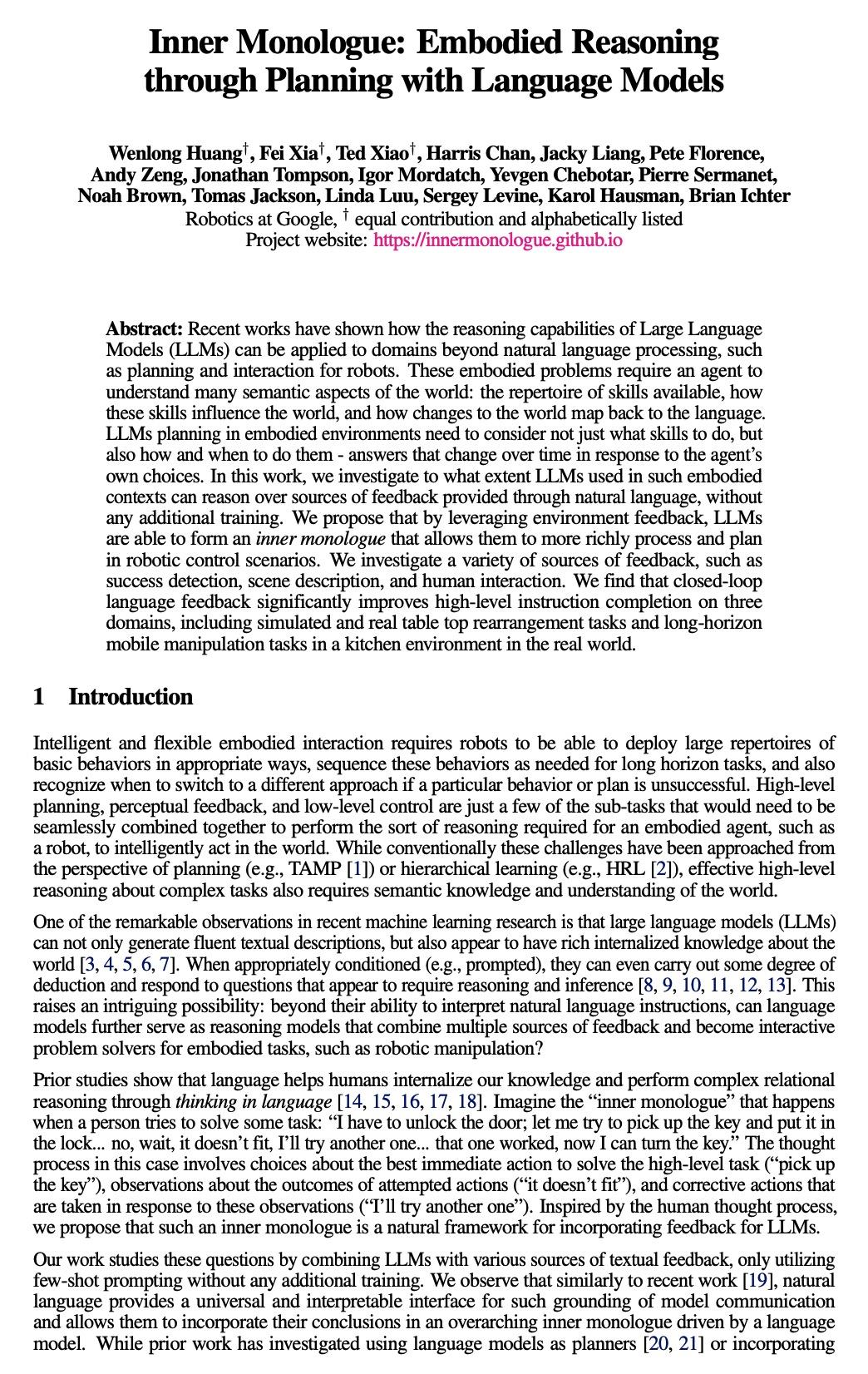 5,[ro] inner monologue: embodied reasoning through planning with