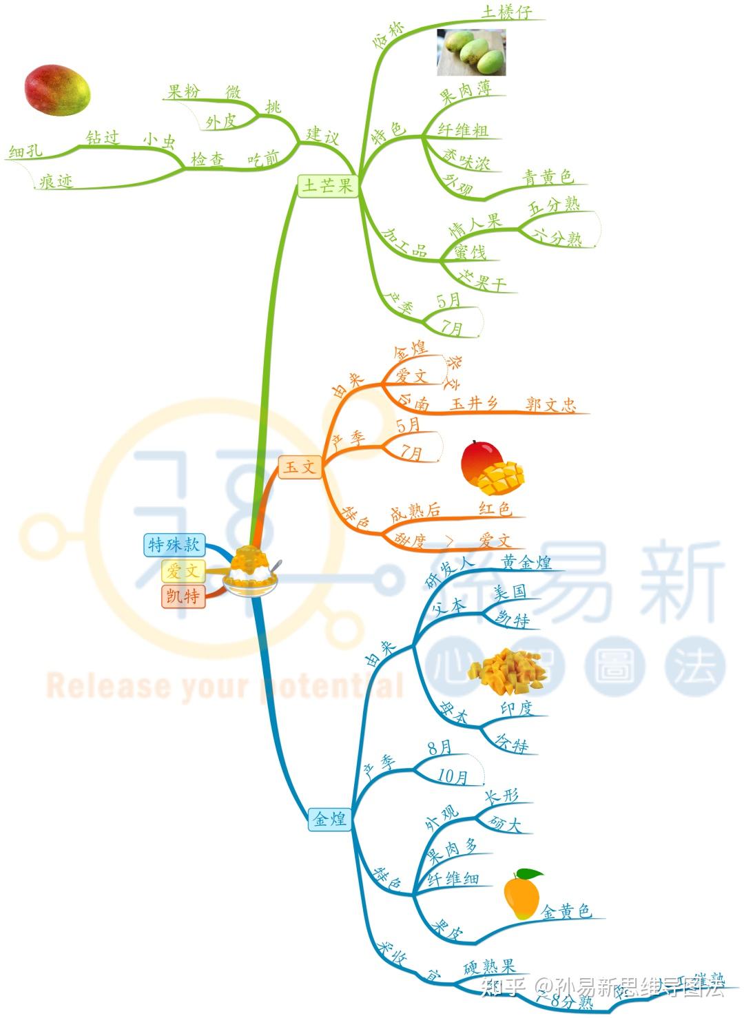 今天的思维导图要向各位介绍台湾有哪些好吃的芒果!