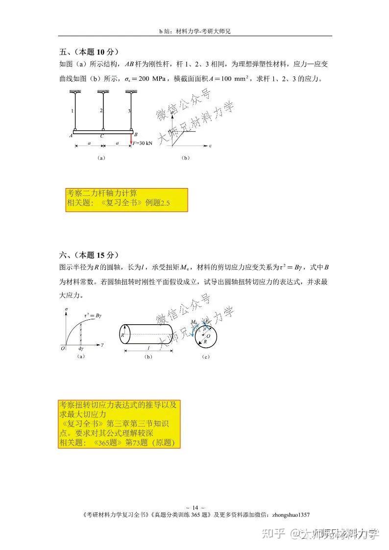 重庆大学土木考研真题846材料力学:2021年【举一反三拓展版】 - 知乎
