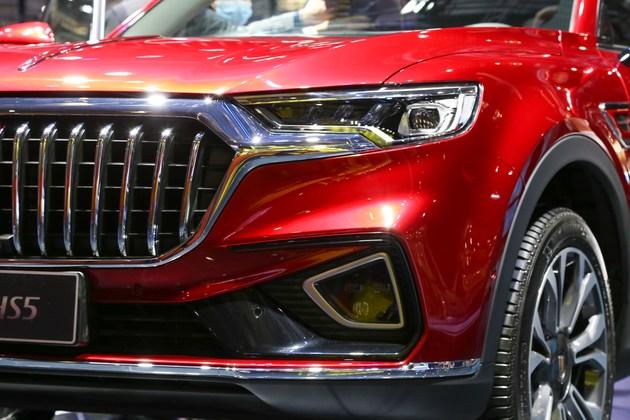 2021上海车展实拍质感升级气场更强红旗hs5红色力量版实拍