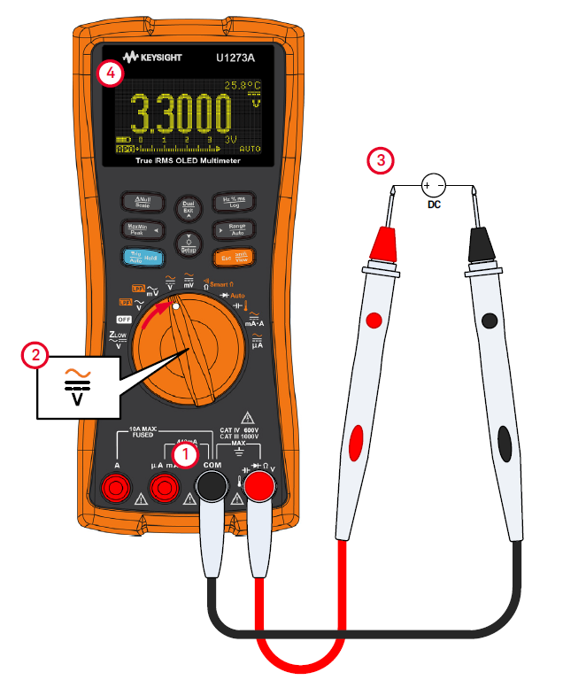 如何使用万用表测量 dc电压