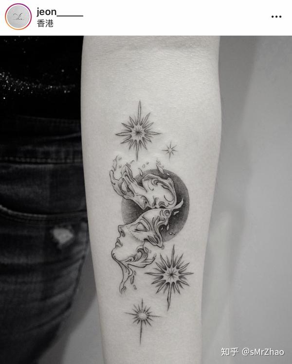smrzhao纹身推荐第232期黑白几何禁欲宗教系现代性冷淡纹身