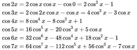 想去许州吃狗肉 1人 赞同了该文章 首先来看看余弦函数的多倍角公式