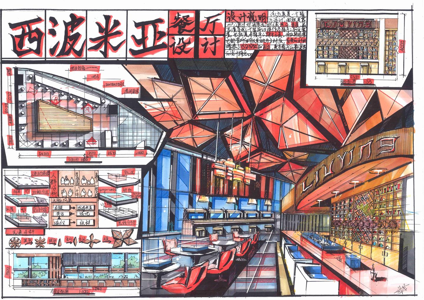 室内考研餐饮方案——这么画！！ - 知乎