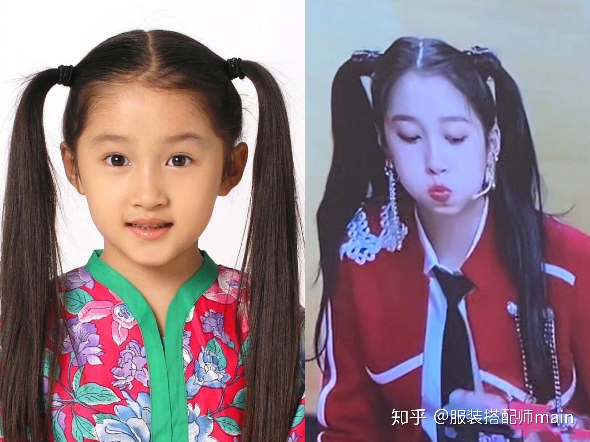 首期播出后,关晓彤更是调侃起了自己的双马尾造型,还用小时候的照片做