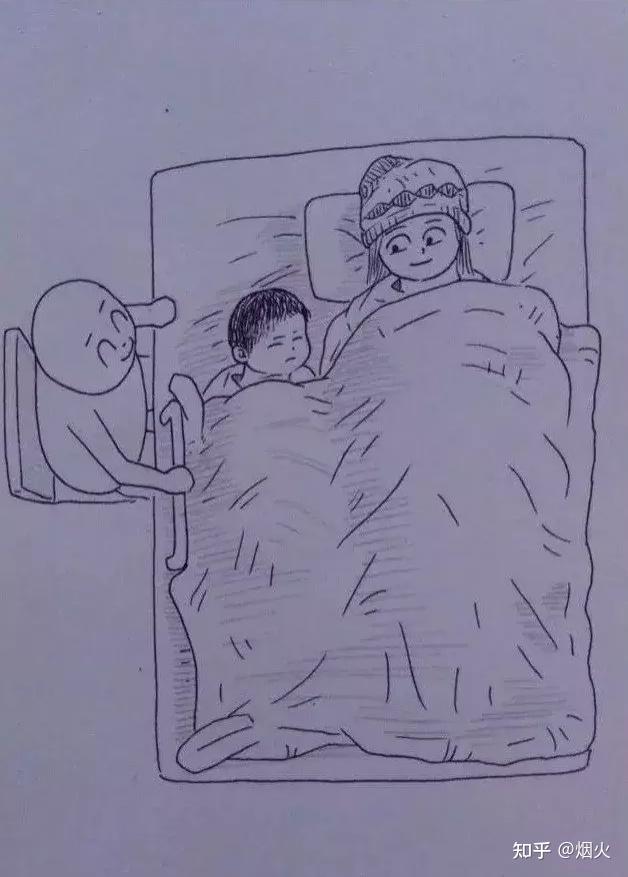 网友画出老婆从怀孕到生子的全过程风格也太暖了