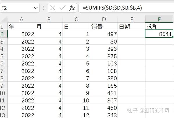 Excel：sumifs函数 指定时间范围求和摸鱼笔记5 知乎 4548