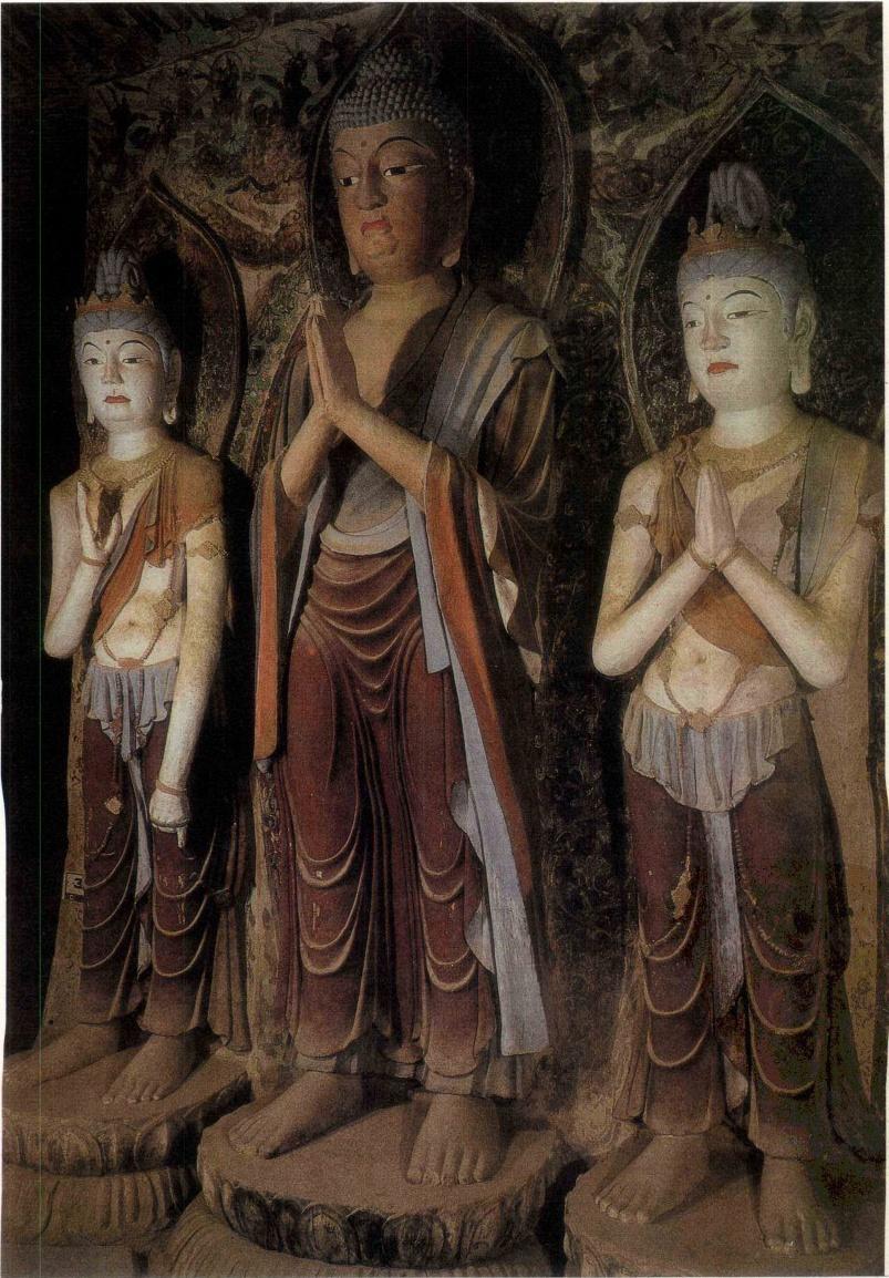 神游千年大美敦煌初唐332窟涅盘经变壁画与卧佛三铺立像巨幅刺绣凉州