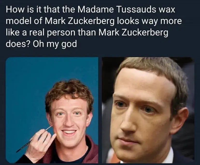 再看回真人,不少网友都表示不敢相信,事实是右边才是扎克伯格真人,而