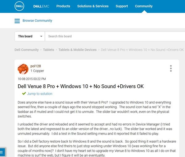 如何使venue 8 Pro的音频在windows 10正常工作和我的一些思考 知乎