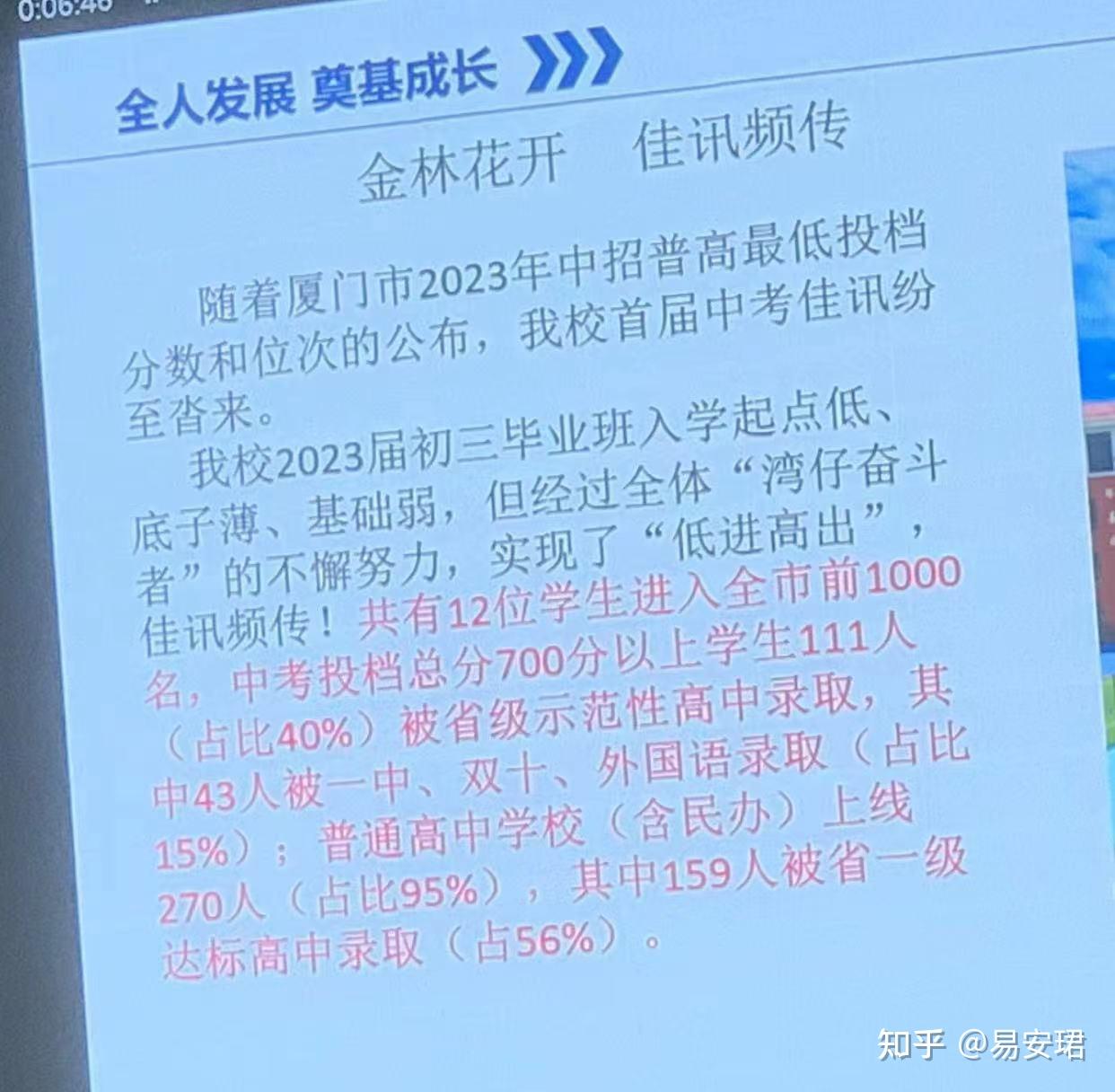 厦门金林湾实验学校中考成绩出炉!