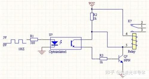 光耦控制继电器电路图图片