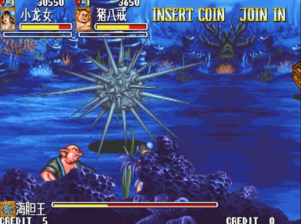 街机西游释厄传猪八戒和龙女合体横扫千军威力发挥到极致