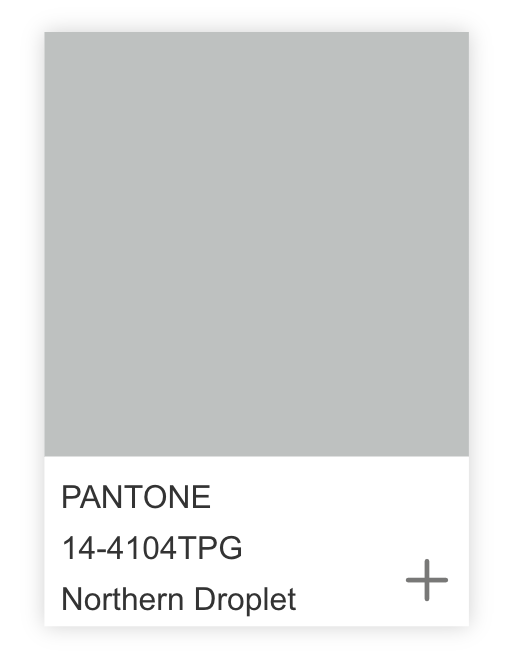droplet北极灰色号:pantone 14-4104色彩解读:北方灰是暗白的灰色,意