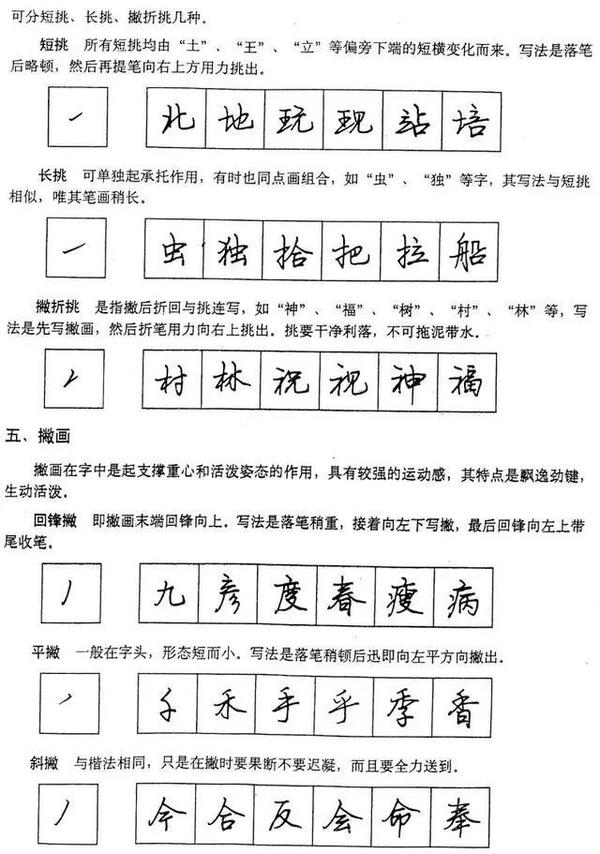 行书36计笔画连笔图解图片