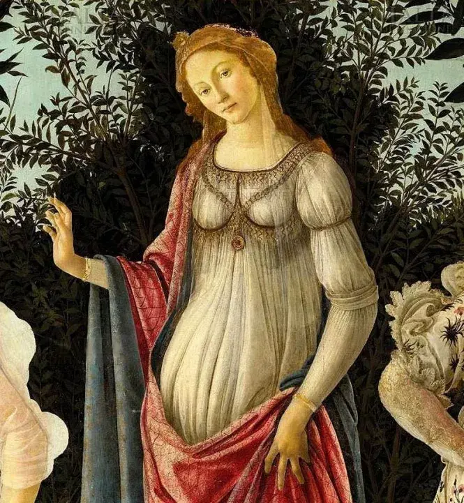 在被风神抓住的一刹那,她嘴中长出蔓藤,变为花神芙罗拉,画中的这两名