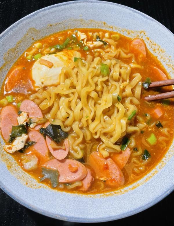 米粉qq弹弹,无比爽滑,每一根都裹着螺蛳汤汁,咸鲜酸辣,酸豆角花生腐竹