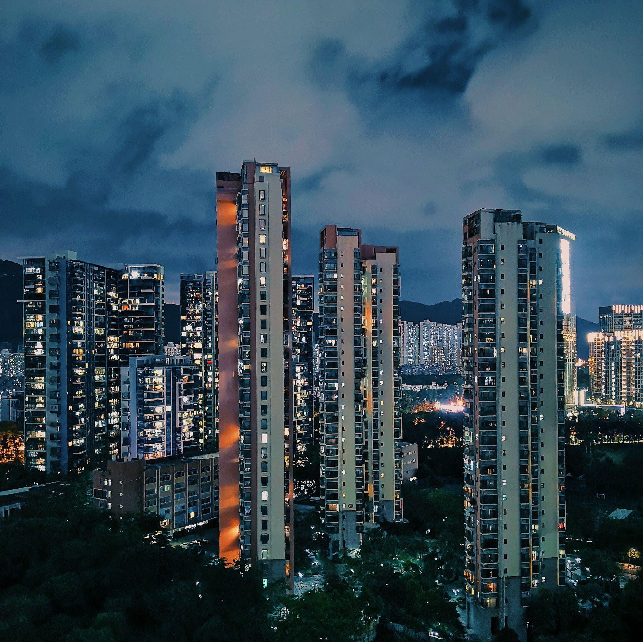 vsco调色教程高级感冰蓝城市夜景色调