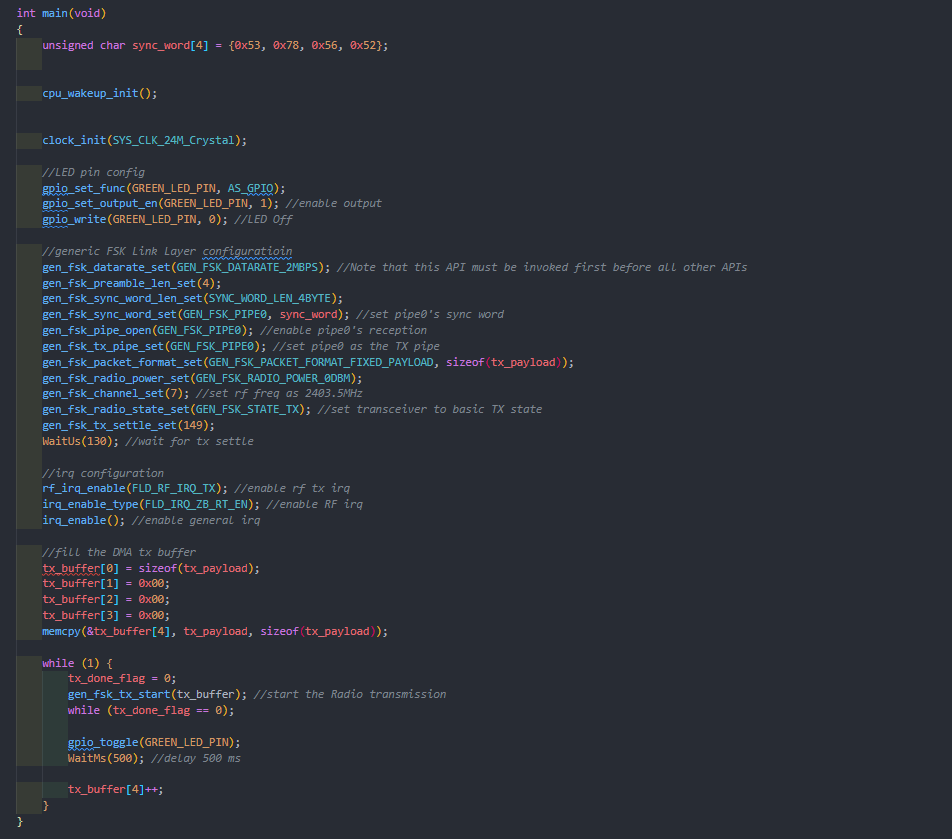 泰凌微2.4G无线私有协议芯片开发总结 泰凌微2.4G无线私有协议芯片开发总结