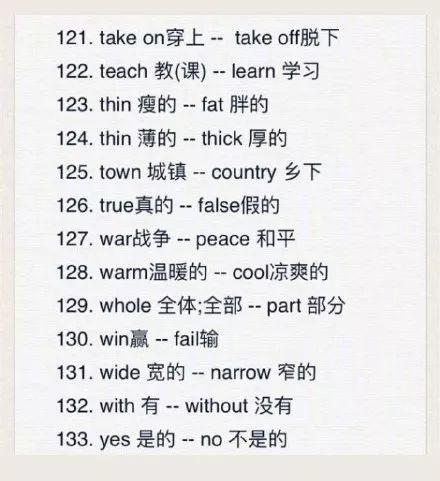 133组英语反义词大汇总,千万别用错了!(可打印!) - 知乎