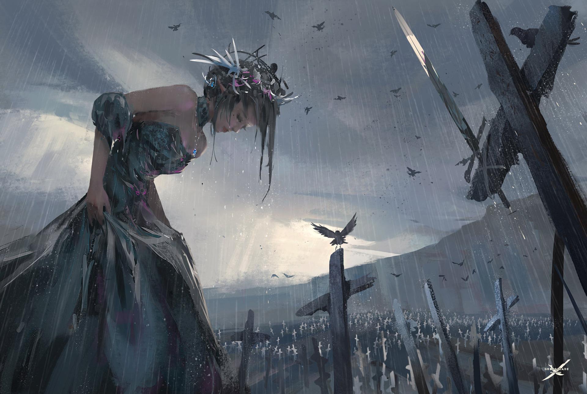 鬼刀插画原图合集,毫无裁剪,可以作电脑壁纸。 - 知乎