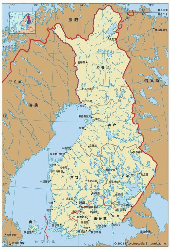 芬兰位置图片