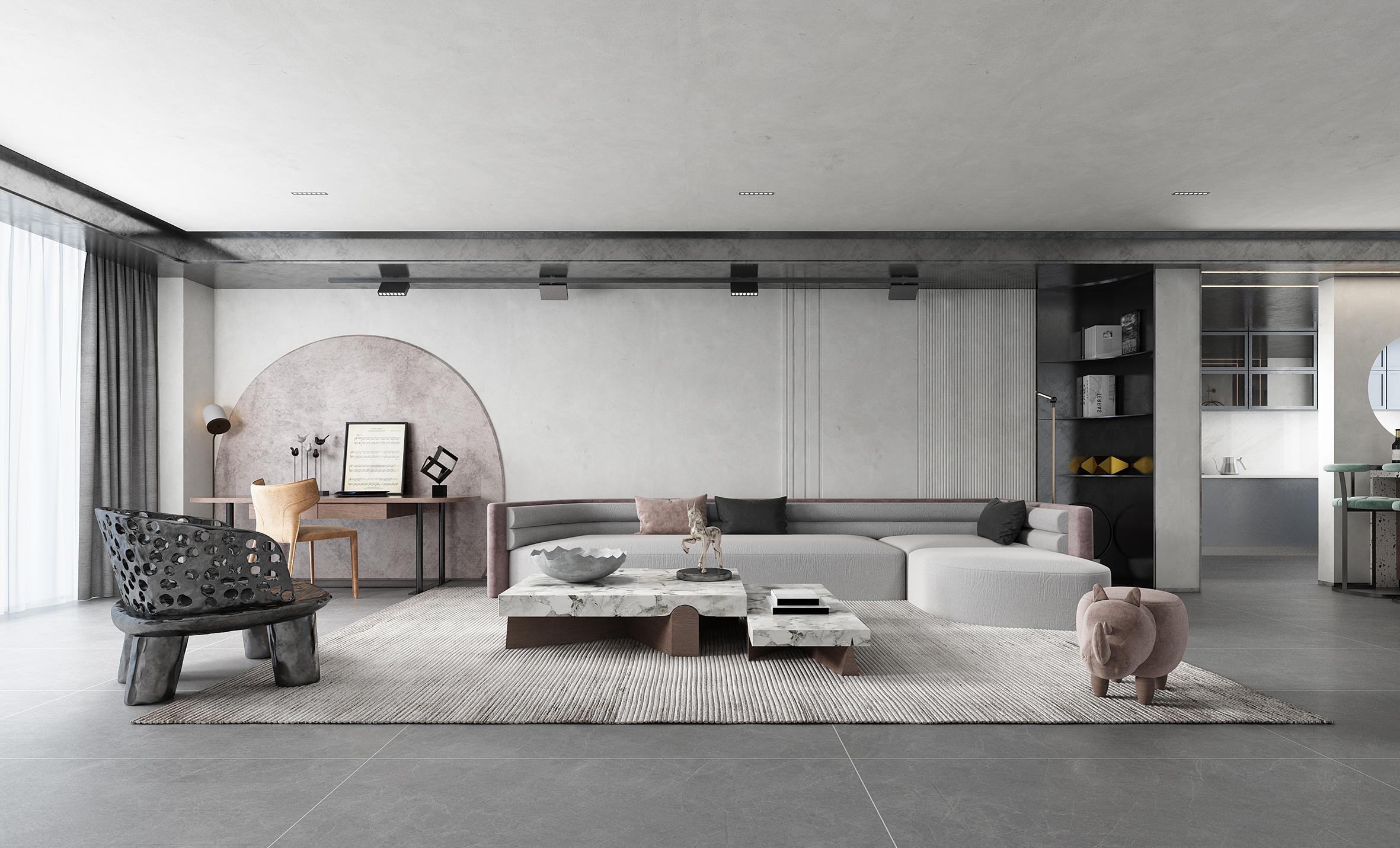 浅灰色瓷砖怎么搭配墙面和家具的颜色