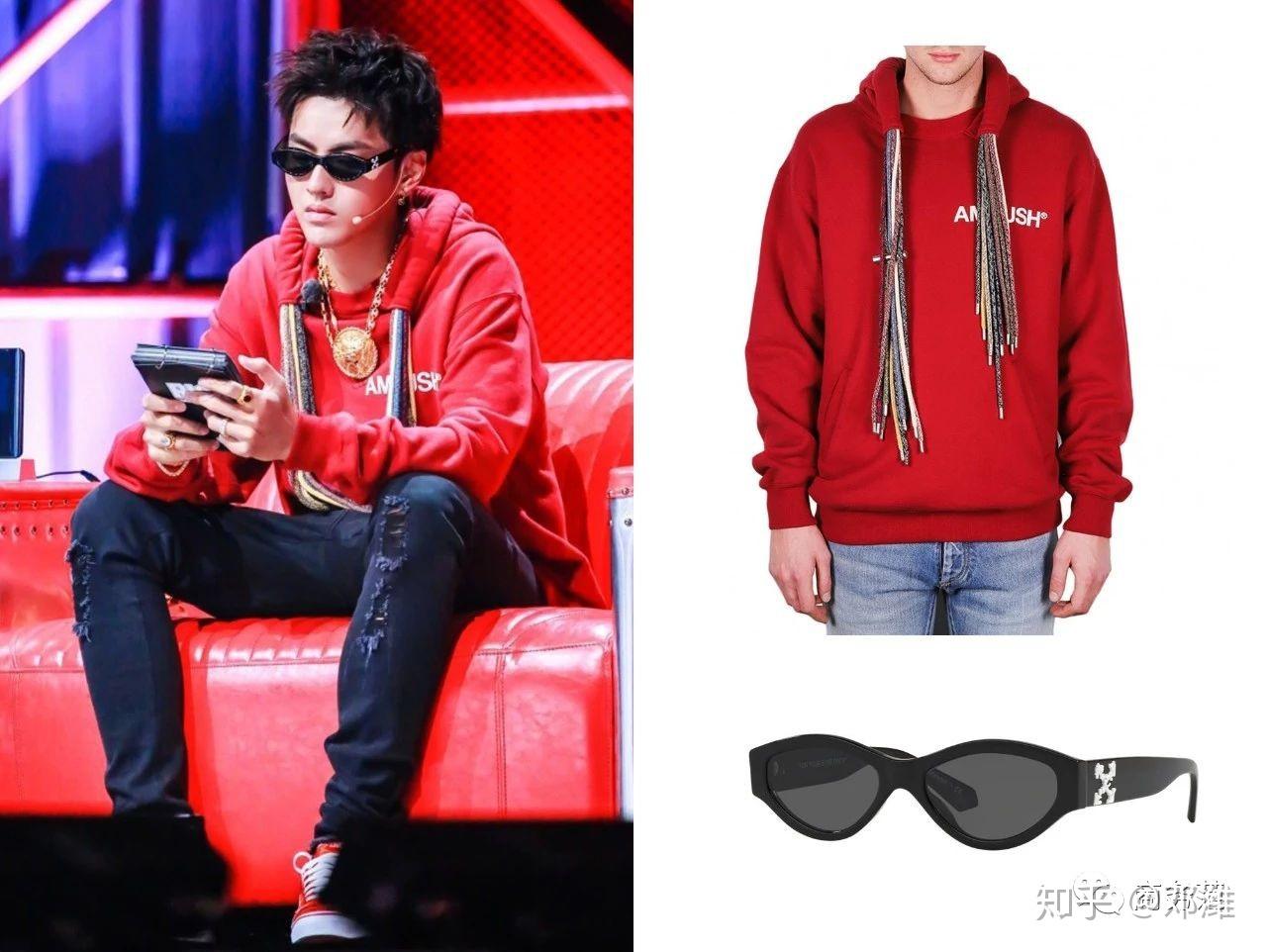 吴亦凡对ambush大概是真爱,上一期节目里又穿了他家的红色帽衫,价格