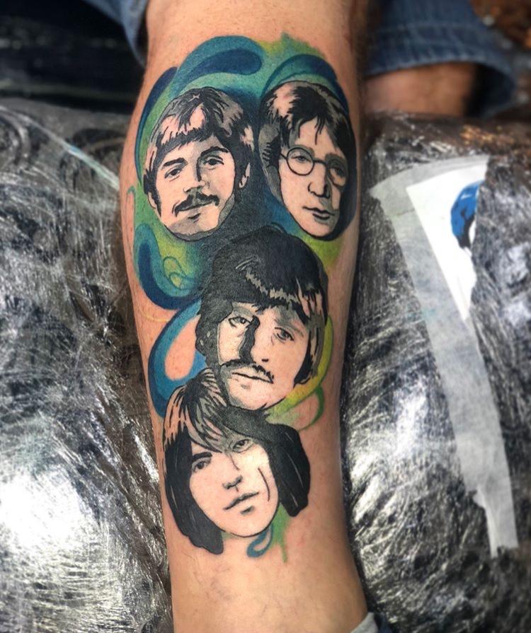 【纹身素材】披头士《艾比路》专辑封面50周年,好多人纹了同款纹身