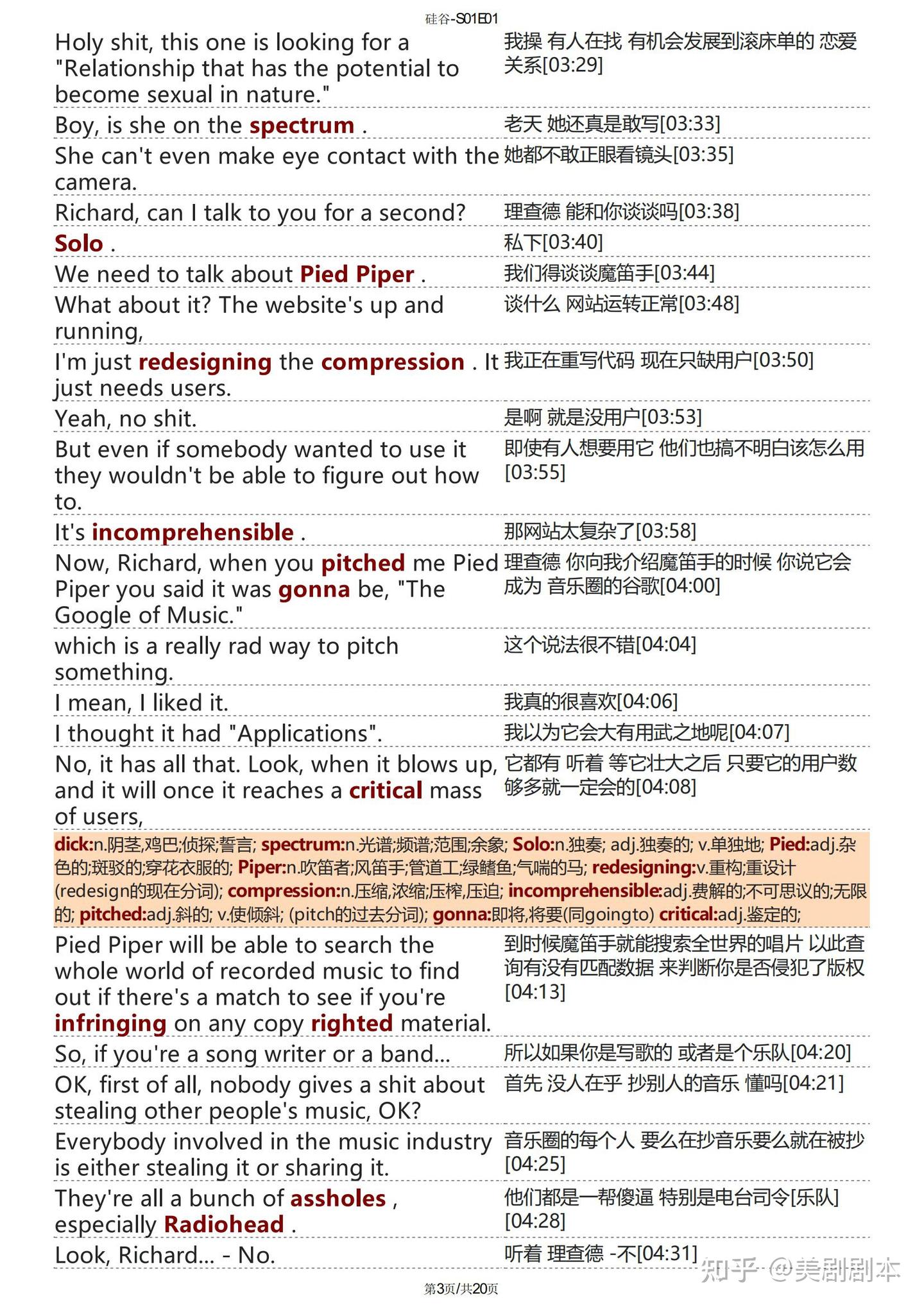 硅谷台词剧本PDF美剧Silicon Valley美剧剧本资源中英双语左右对照台词本+音频 - 知乎