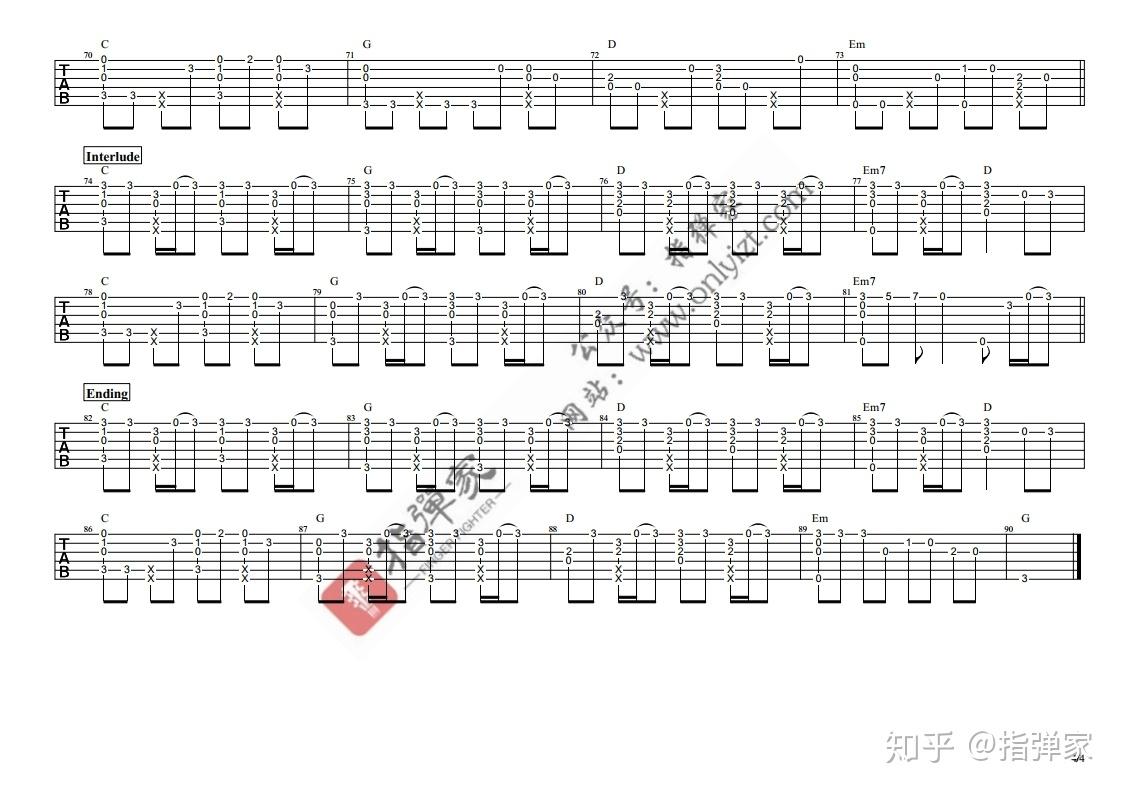 附谱好弹抖音热门bgmthenights永不消逝的夜晚指弹