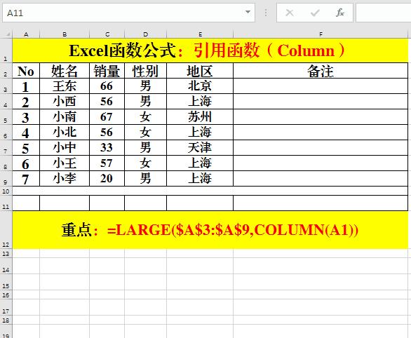 Excel函数公式:行、列引用函数Row、Rows、Column、Columns使用技巧 - 知乎