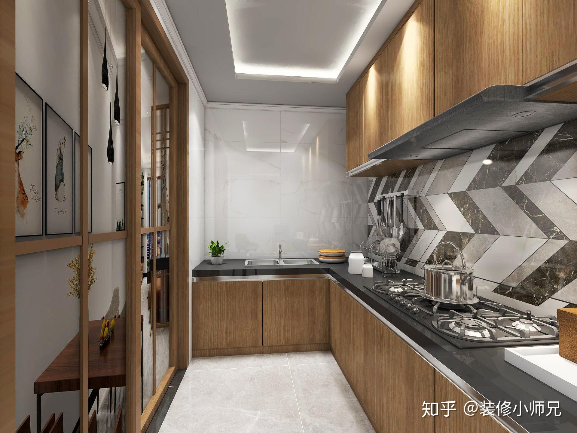 现代简约厨房铝扣板吊顶图片 – 设计本装修效果图