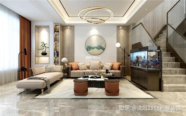 清河半岛270㎡新中式案例效果图欣赏-1918别墅装饰 - 知乎