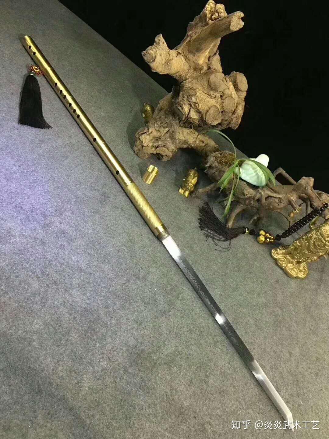 笛子刀反接全长112cm刀刃硬度59可吹奏