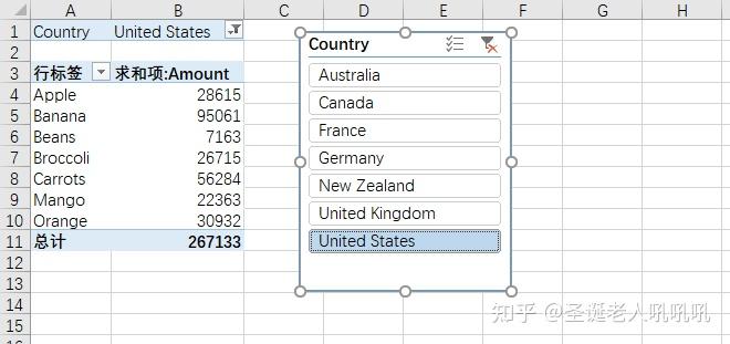 excel 切片器和透视图图片