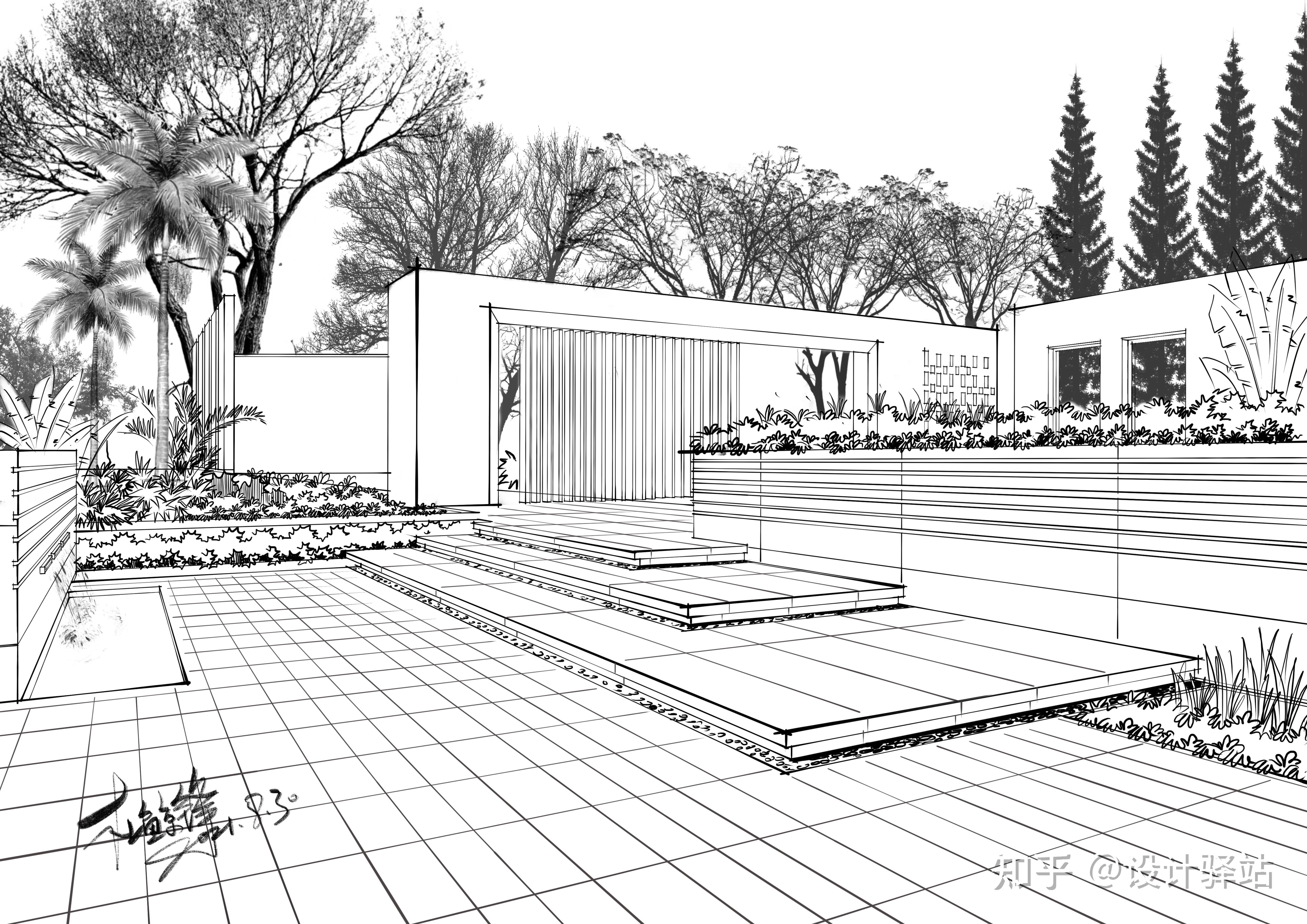 ipad景观手绘线稿到上色从哪里开始画再画哪里全网最全最细的ipad手绘