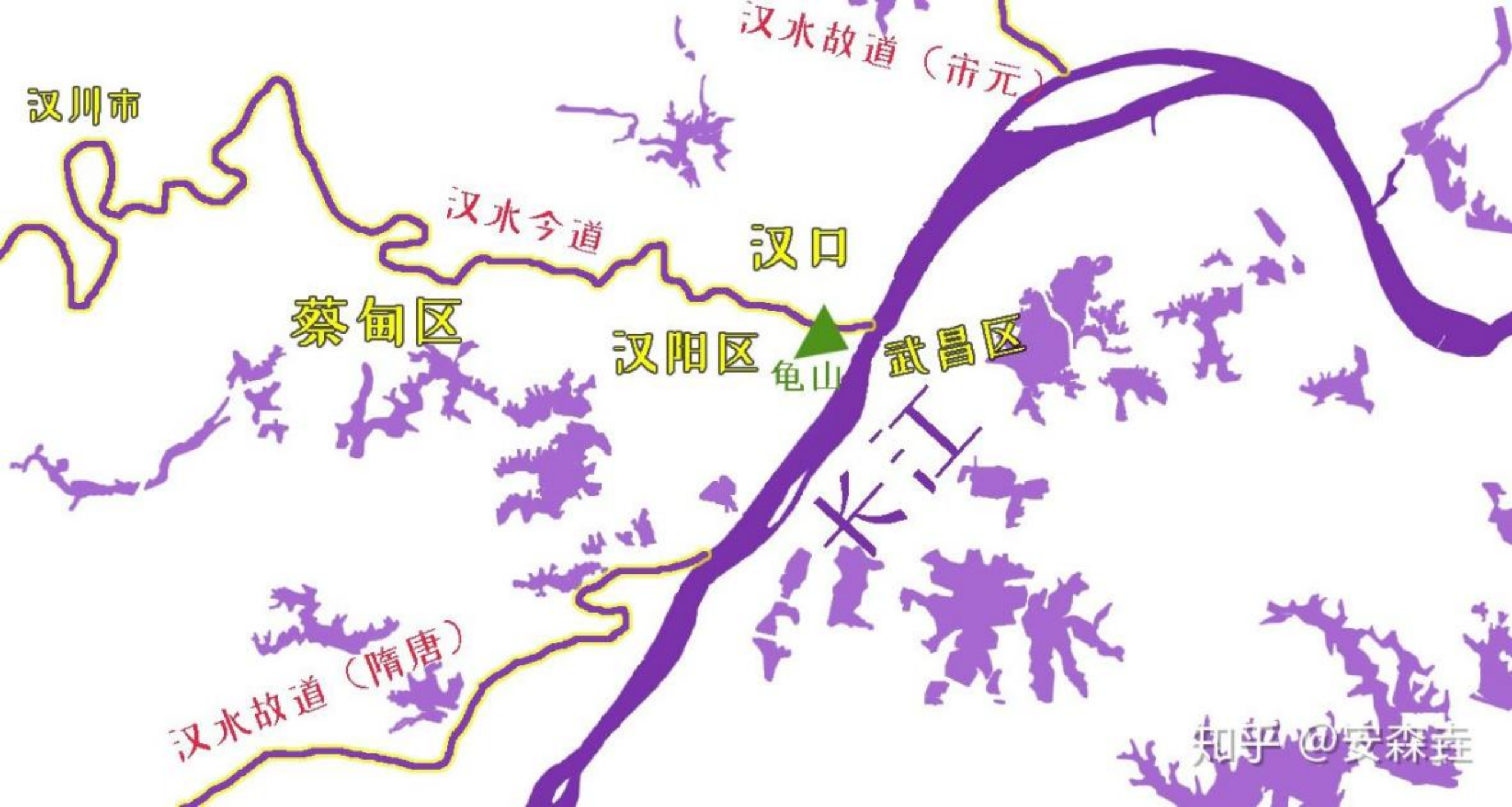 图 31：武汉地区示意图（至今你还能看到古云梦泽留下的大量湖泊）