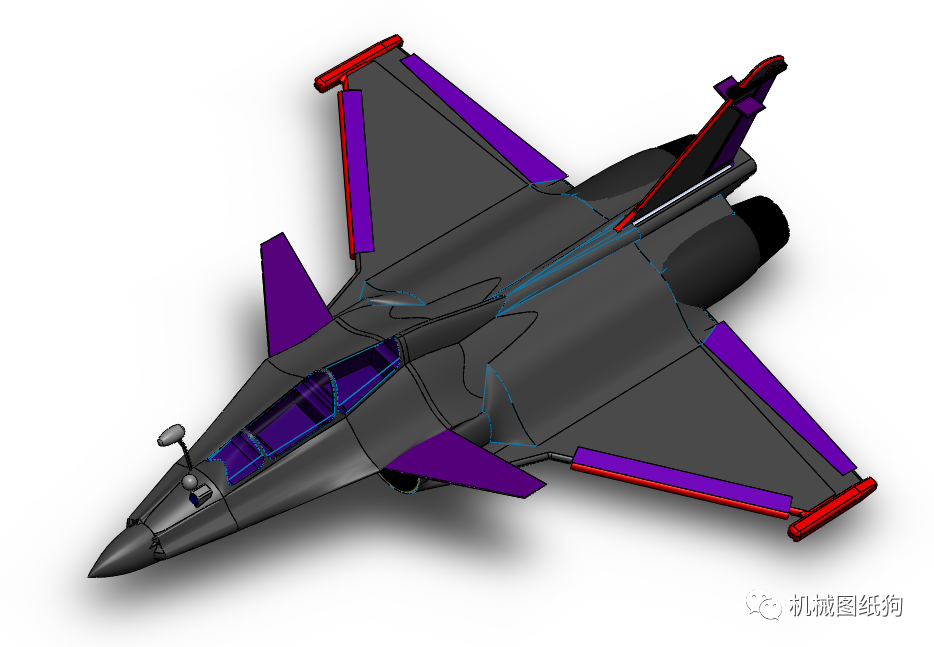 飞行模型dassaultrafale阵风战斗机战机模型3d图纸solidworks设计