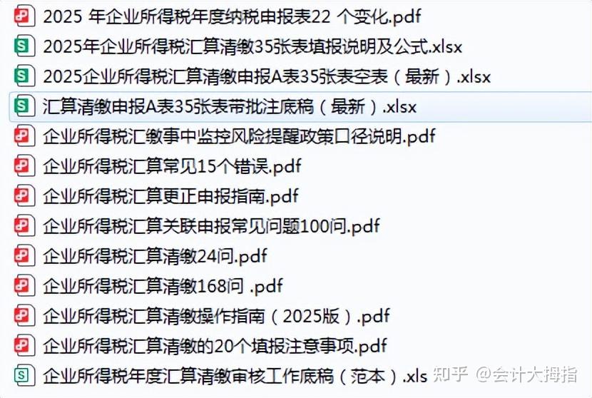2025年最新版企业所得税汇算清缴申报表带公式(35张)整理好了!含企业所得税汇算清缴申报表变化批注详解及填报说明,照着做不出错 - 知乎