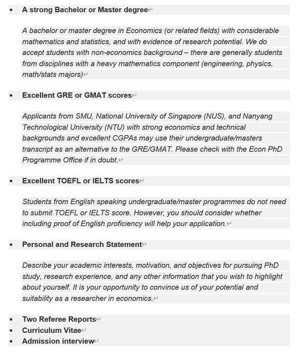 phd entry requirements singapore