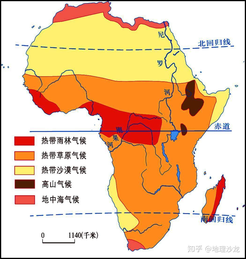 非洲的地理区域划分，“东南西北中”五大区域该怎样划分？
