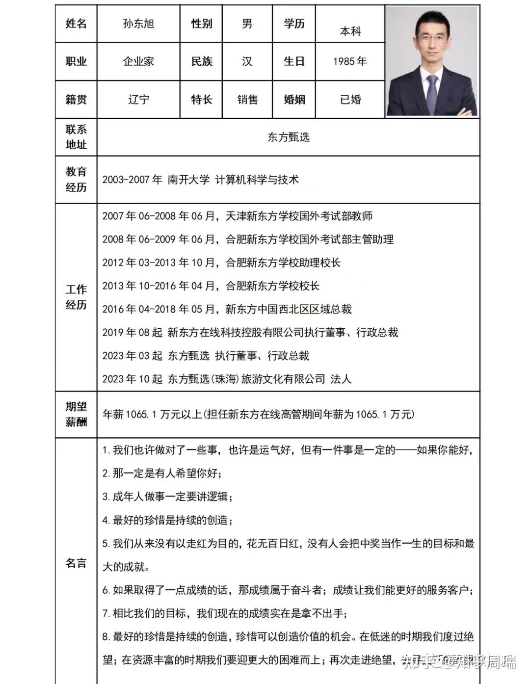 孙东旭简历曝光南开大学毕业的高材生年薪千万资产十几亿