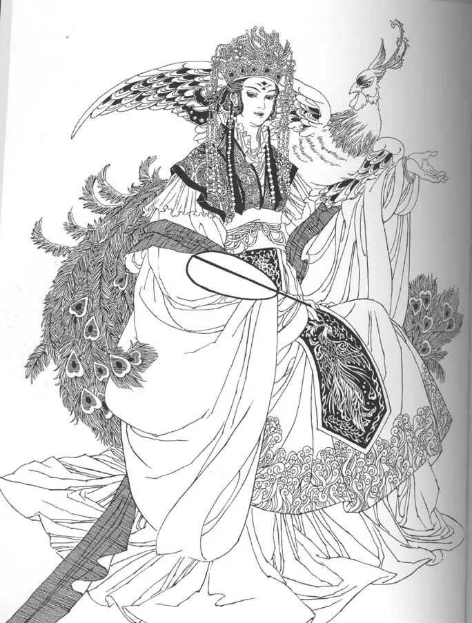 素描画人物古代皇后图片