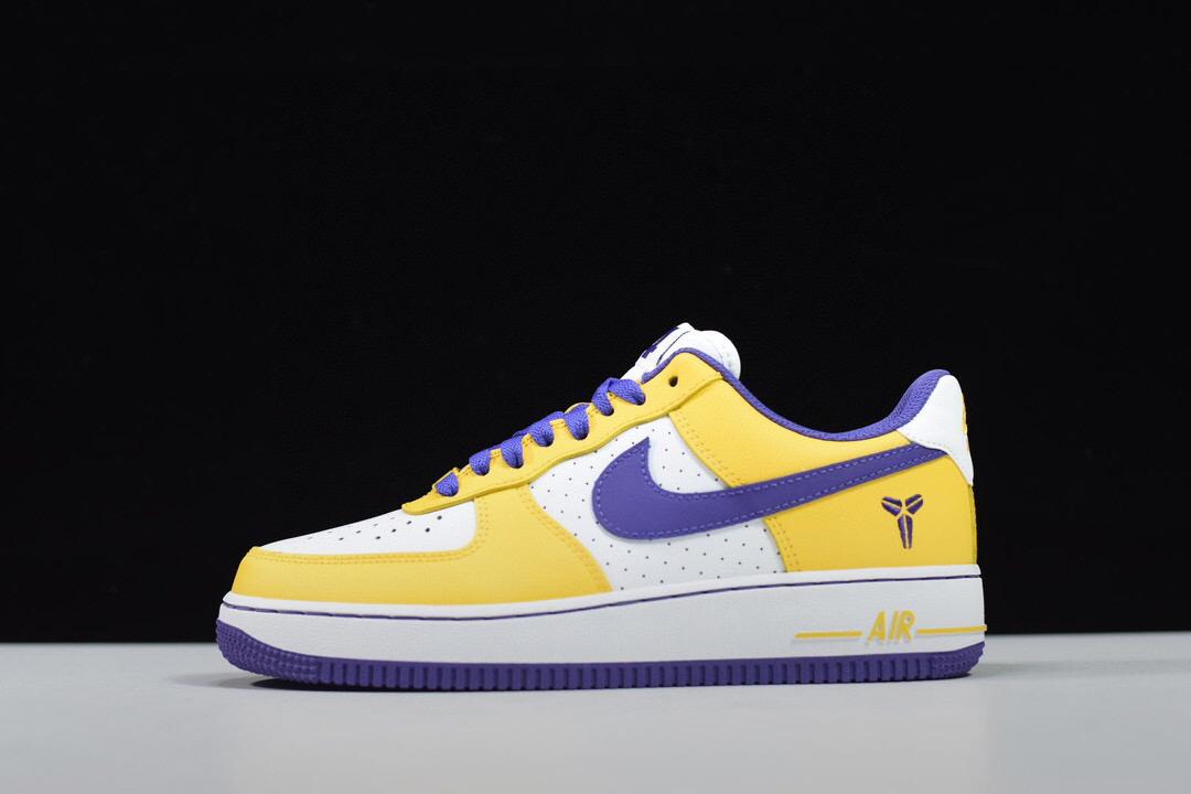 耐克科比nikeairforce1lowxkobebryant空军一号白黄紫金湖人运动鞋