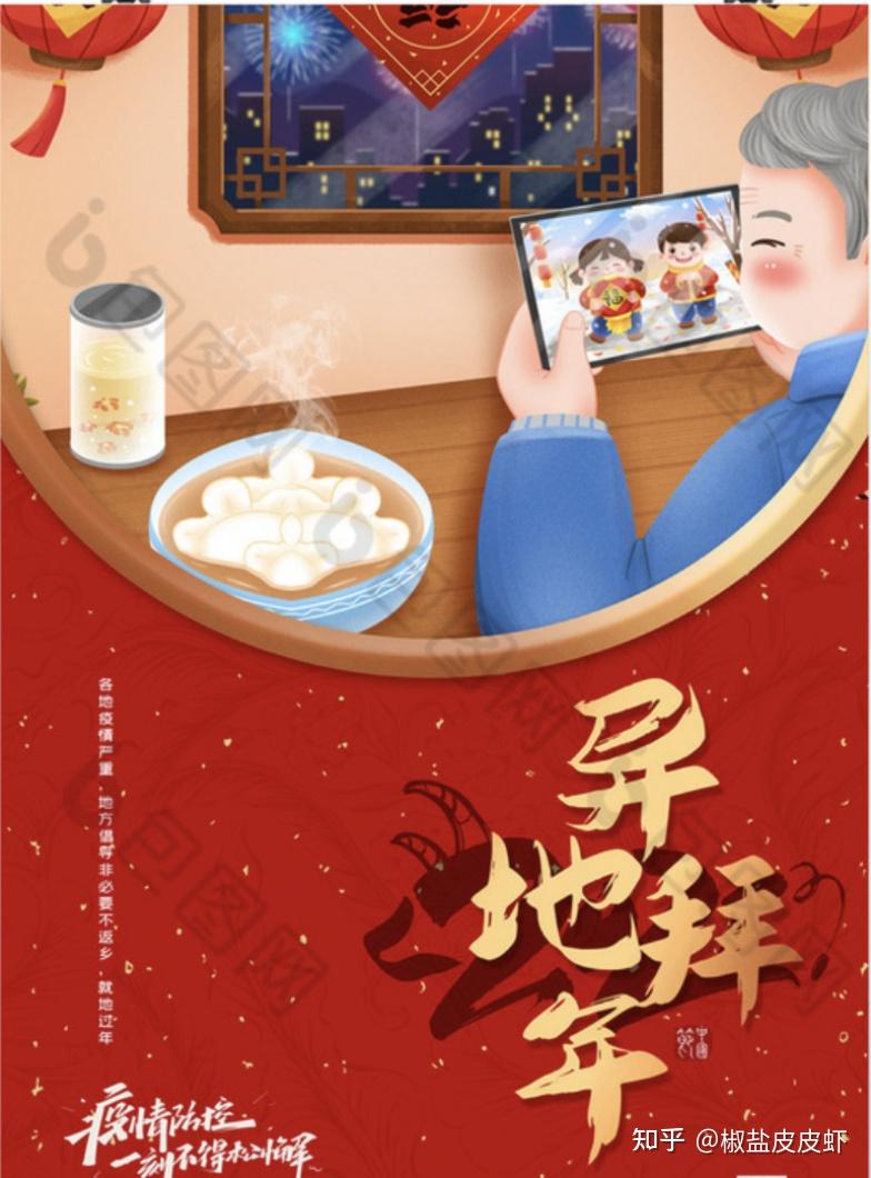 2021年异地拜年趋势海报