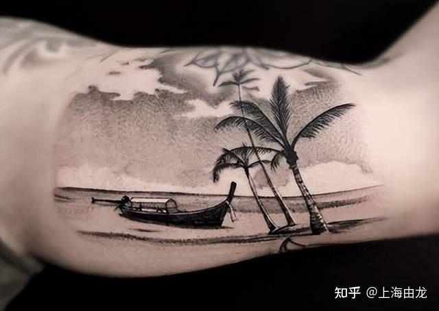 椰子树纹身图案,椰子树纹身有什么寓意 