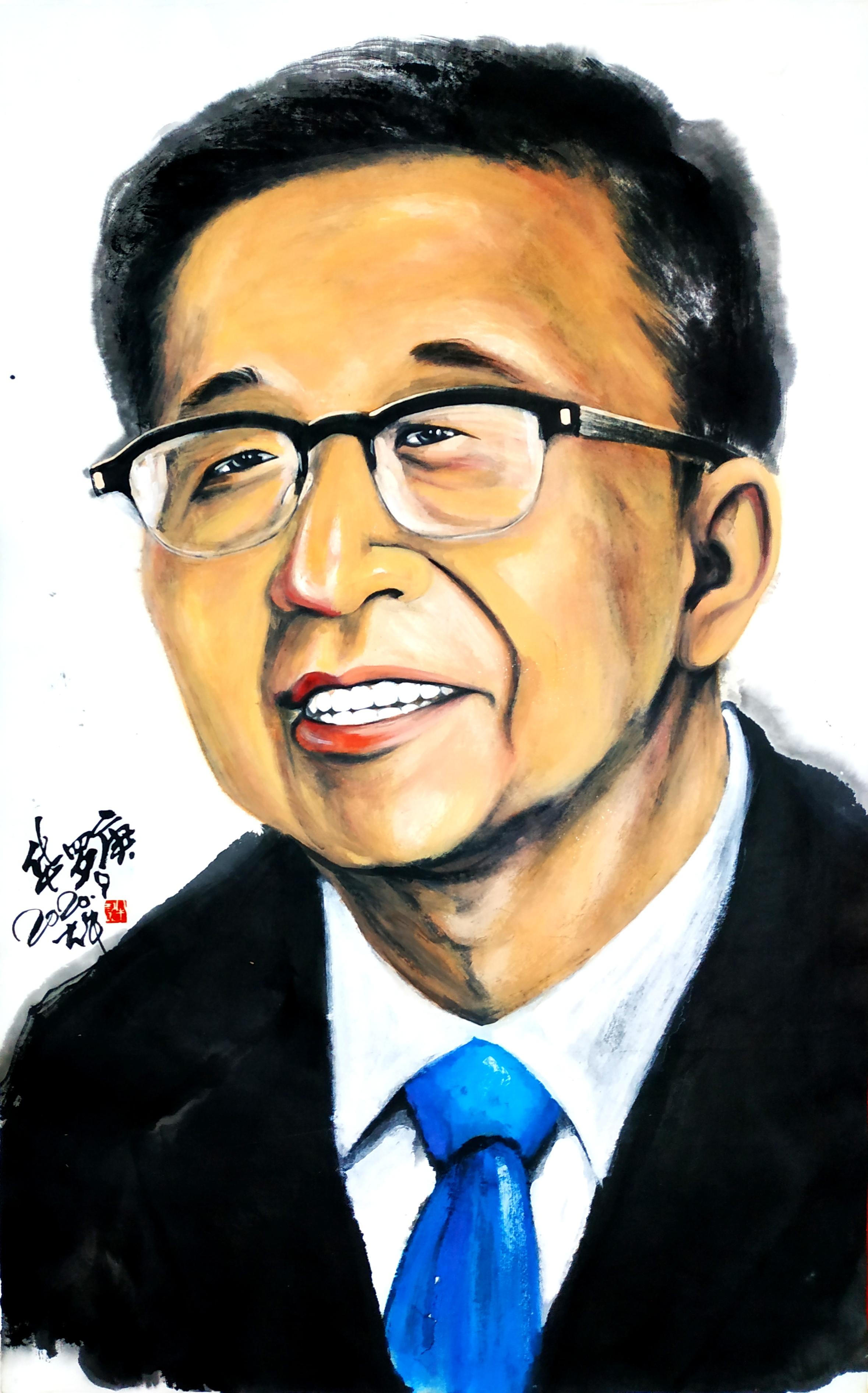 华罗庚画像,樊大牛(中国画,纸本,画心967260)131313