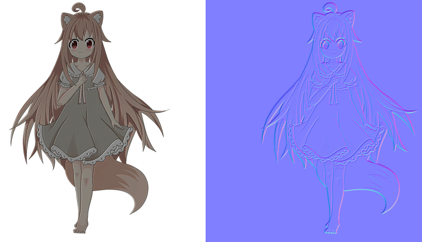 给二次元纸片人老婆打个光